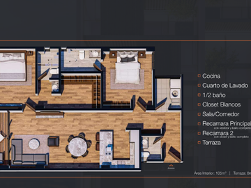 Departamento de 2 recamaras de 77m2 en 3,383,000 en Lomas del Tec! Precio Inigualable!