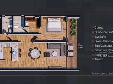 Departamento de 2 recamaras de 77m2 en 3,383,000 en Lomas del Tec! Precio Inigualable!