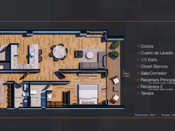 Departamento de 2 recamaras de 77m2 en 3,383,000 en Lomas del Tec! Precio Inigualable!