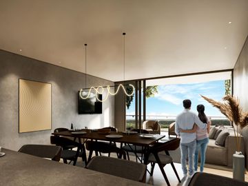 Condo con terraza con casa club y parques, vista a lago, en Cancun, Quintana Roo Mexico. Fase 2