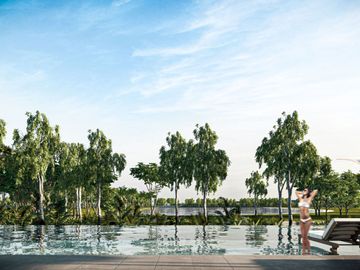 Penthouse con terraza, con casa club y parques, vista a lago, en Cancun, Quintana Roo Mexico. Fase 1