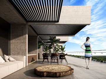 Penthouse con terraza, con casa club y parques, vista a lago, en Cancun, Quintana Roo Mexico. Fase 1