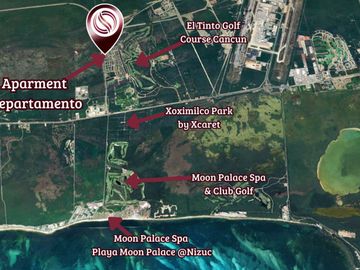 Penthouse con terraza, con casa club y parques, vista a lago, en Cancun, Quintana Roo Mexico. Fase 1
