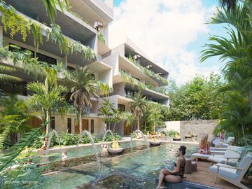 PENTHOUSE 2 plantas, en Tulum, 3 Habitaciones, Cine, yoga, Alberca