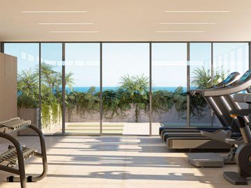 Condo con Balcon, infinity pool y Jacuzzi con vista al mar en venta,  zona centro, en Cozumel, Quintana Roo.