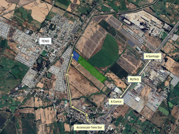 Se vende terreno INDUSTRIAL y URBANO de 9 hectáreas, Teno, cerca de carretera