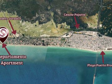 Departamento con acceso a la playa, en venta, zona Progreso, Merida, Yucatan.