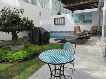 Departamento Amoblado y Equipado 2 Dormitorios con Piscina y Jardín en Alquiler en San Isidro