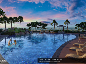 Studio Unit For Sale in One Delta Terraces near Solaire, Trinoma, UP, St. Luke's, MRT, Skyway