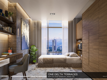 Studio Unit For Sale in One Delta Terraces near Solaire, Trinoma, UP, St. Luke's, MRT, Skyway
