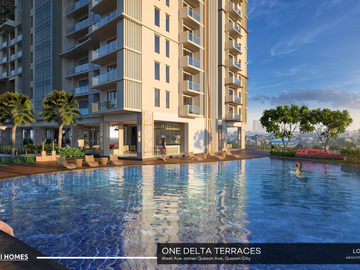 Studio Unit For Sale in One Delta Terraces near Solaire, Trinoma, UP, St. Luke's, MRT, Skyway