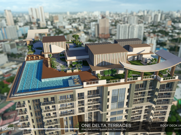 Studio Unit For Sale in One Delta Terraces near Solaire, Trinoma, UP, St. Luke's, MRT, Skyway
