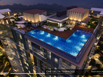 Studio Unit For Sale in One Delta Terraces near Solaire, Trinoma, UP, St. Luke's, MRT, Skyway
