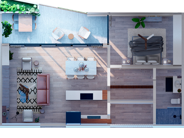 DEPARTAMENTO EN VENTA DE  1 RECÁMARA CON VISTA A LAGUNA