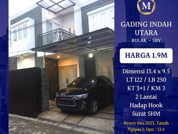 Jual Rumah Gading Indah Utara dkt Kenjeran Lebak Bulak Surabaya Utara