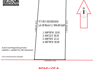 394 sqm Residential Lot For Sale in Manila Southwoods Carmona Cavite