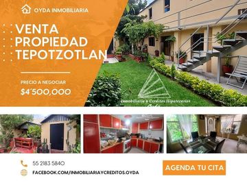VENTA DE PROPIEDAD CON 2 CASAS EN PUEBLO MAGICO TEPOTZOTLAN
