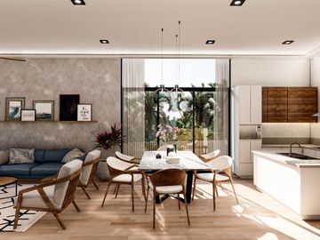 Departamento en venta de 2 Recamaras en Bacalar con vista a la Laguna con 3.5 m de altura