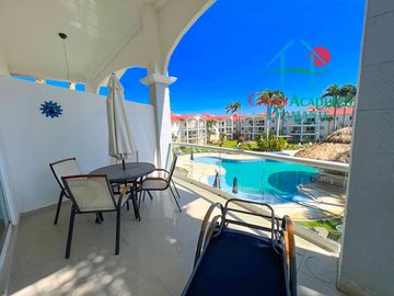 Departamento en venta con terraza y hermosa vista a las áreas comunes
