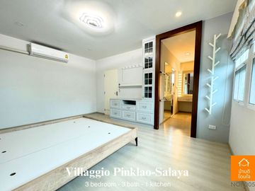 Special discount 1 million, selling a single house, Villaggio (66 sq m.), 3 bedrooms, 3 bathrooms, Pinklao-Salaya