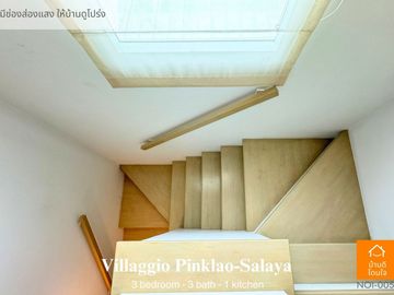 Special discount 1 million, selling a single house, Villaggio (66 sq m.), 3 bedrooms, 3 bathrooms, Pinklao-Salaya