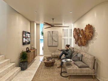 Departamento frente al mar, alberca común, rooftop, en venta, Telchac, Yucatán