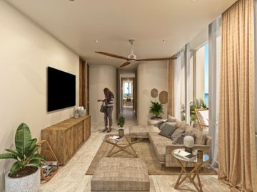 Departamento frente al mar, alberca común, rooftop, en venta, Telchac, Yucatán