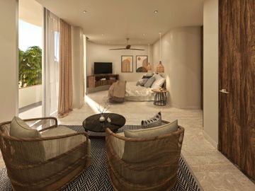 Departamento frente al mar, alberca común, rooftop, en venta, Telchac, Yucatán