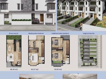 Casas en MIRASIERRA. Por estrenar con 3 o 4 dormitorios. Amplios parqueaderos, balcón, Patios posteriores Casas por estrenar 4 parqueaderos y 4 dormit