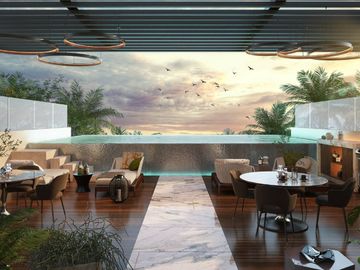 Departamento con alberca privada, gym, area de spa, pre-construccion, venta, Centro, Playa del Carmen.