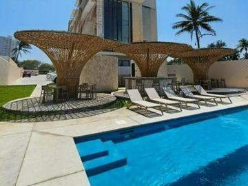 Departamento Amueblado AIRBNB, 2 recamaras, 2 baños, elevador, alberca, cochera 1 auto, isla del amor