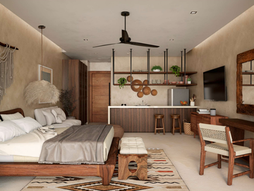 Departamento en pre-venta de 1REC a 2min del mar caribe en Puerto Morelos