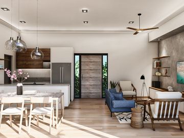 ESTUDIO EN VENTA, 1 HABITACION, EN BACALAR, COWORKING, SPA, INFINITY POOL