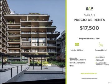 Departamento en renta Narán 134
