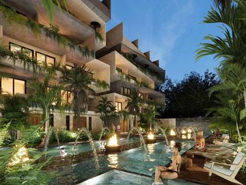 Hermoso departamento de 2REC en venta con JACUZZI PRIVADO en Tulum