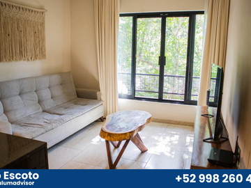 Departamento de 1 recámara en Tulum con historial de rentas