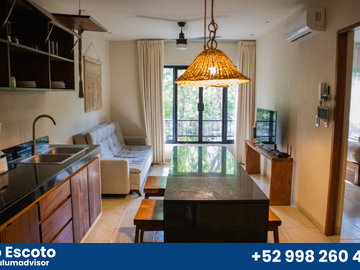 Departamento de 1 recámara en Tulum con historial de rentas
