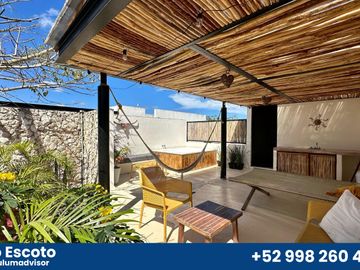 ¡Hermoso Penthouse de 2 habitaciones en Tulum, totalmente amueblado!