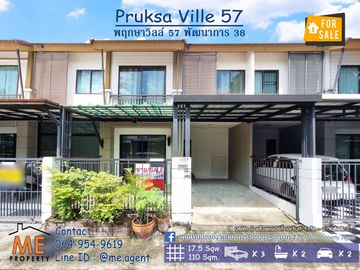 For Sale Townhouse Pruksa Ville 57 Pattanakarn 38 Near Ekkamai, Thonglor, Sukhumvit. Call 064-954----- (TB47-17)