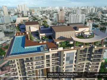 PROMO 3% Discount ONE DELTA TERRACES - CONDO IN QUEZON CITY near Solaire North, MRT Quezon Ave., Vertis North, GMA, Centris, Trinoma, SM  North