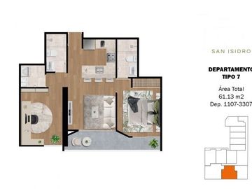 DEPARTAMENTO EN PRE VENTA (DICIEMBRE 2026) EN PLANOS DE 02  DORMITORIOS CON BALCÓN
