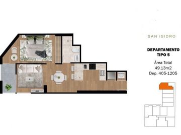 DEPARTAMENTO EN PRE VENTA (DICIEMBRE 2026) DE 01  DORMITORIO + ESTAR CON BALCÓN
