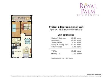 2 Bedroom Furnished with Parking For Sale Royal Palm Residences Acacia Estates Taguig City