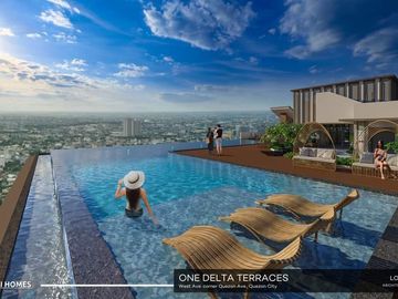 PROMO 2% Discount ONE DELTA TERRACES - CONDO IN QUEZON CITY near Solaire North, MRT Quezon Ave., Vertis North, GMA, Centris, Trinoma, SM  North