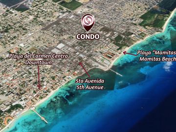 Departamento junto a la alberca, en venta, Pelícanos, Centro, Playa del Carmen