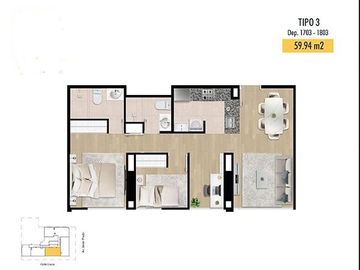 DE ESTRENO, DEPARTAMENTO DE 02 DORMITORIOS + ESTAR ENTREGA MARZO 2025