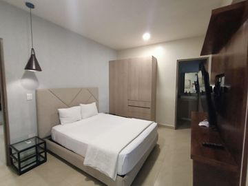Departamento en venta de 1 habitación, 2 baños completos, Distrito corazón Playa del Carmen, QUintana Roo, a pocos pasos de la quinta avenida.