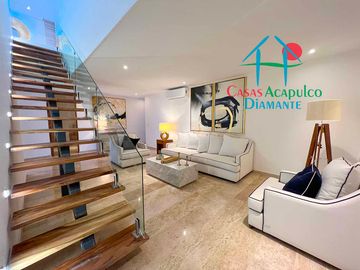 Depa en renta mensual con amplia terraza, alberca, jacuzzi privado y vista frontal al mar