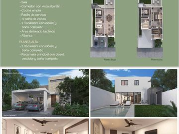 RESIDENCIAS EN VENTA EN MÉRIDA, YUCATAN, ZONA TEMOZÓN NORTE CON 3 Y 4 RECÁMARAS.