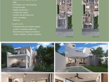 RESIDENCIAS EN VENTA EN MÉRIDA, YUCATAN, ZONA TEMOZÓN NORTE CON 3 Y 4 RECÁMARAS.